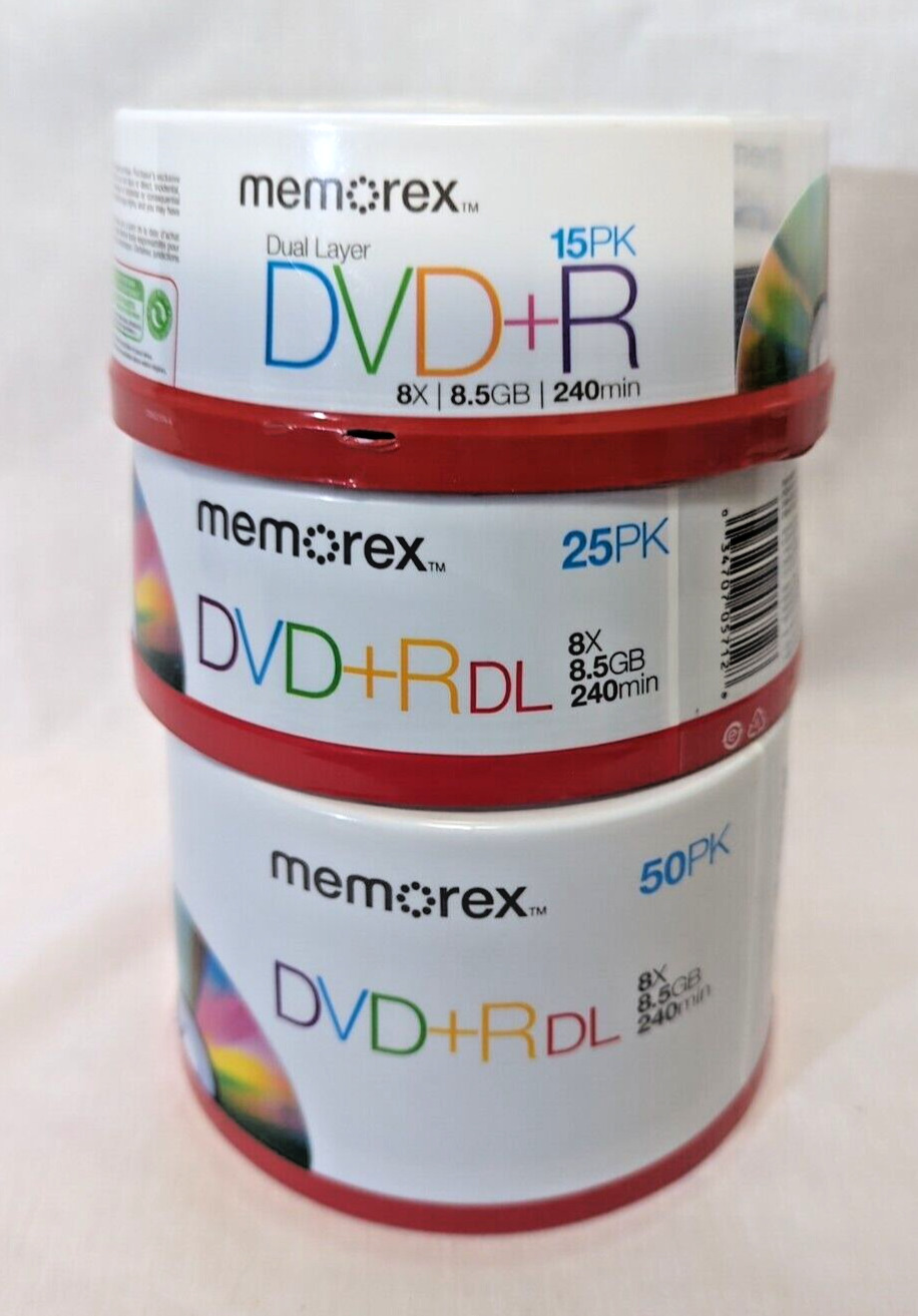 NEW SEALED Memorex Dual Layer DVD+R DL 90 Pack 8X, 8.5GB, 240 Minutes