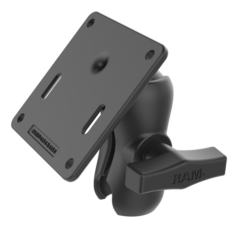 RAM Mount 75x75mm VESA Plate with 1.5" Ball and Aluminum Double Socket Short Arm