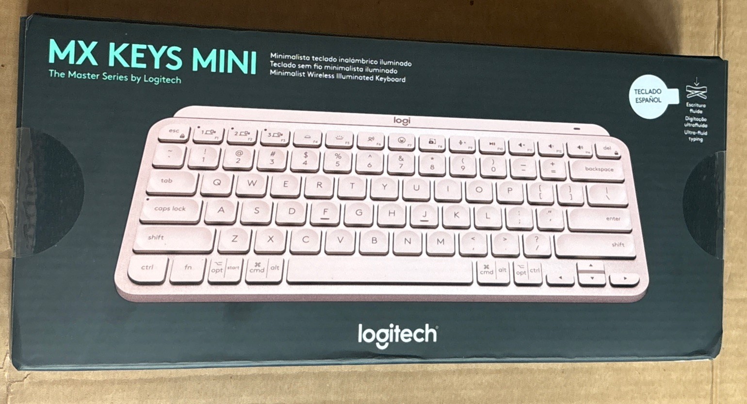 SPANISH Logitech MX Keys Mini Minimalist Wireless Keyboard Rose, TECLADO ESPAÑOL
