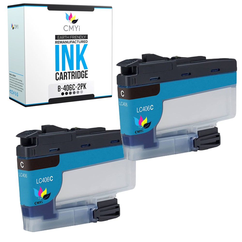 Compatible 2PK LC406 Cyan Ink Cartridge fits Brother MFC-J4335DW J4340DW J4345DW