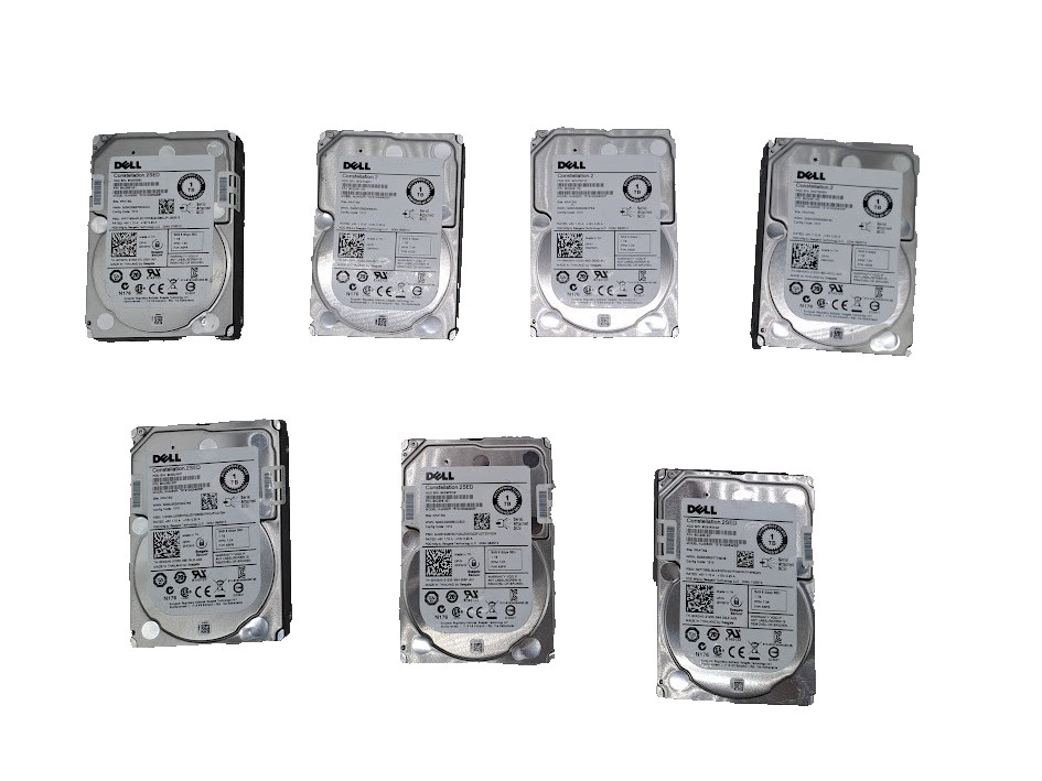 Lot of 7 Dell 1TB SAS 7.2K 2.5" HDD Constellation ST91000642SS
