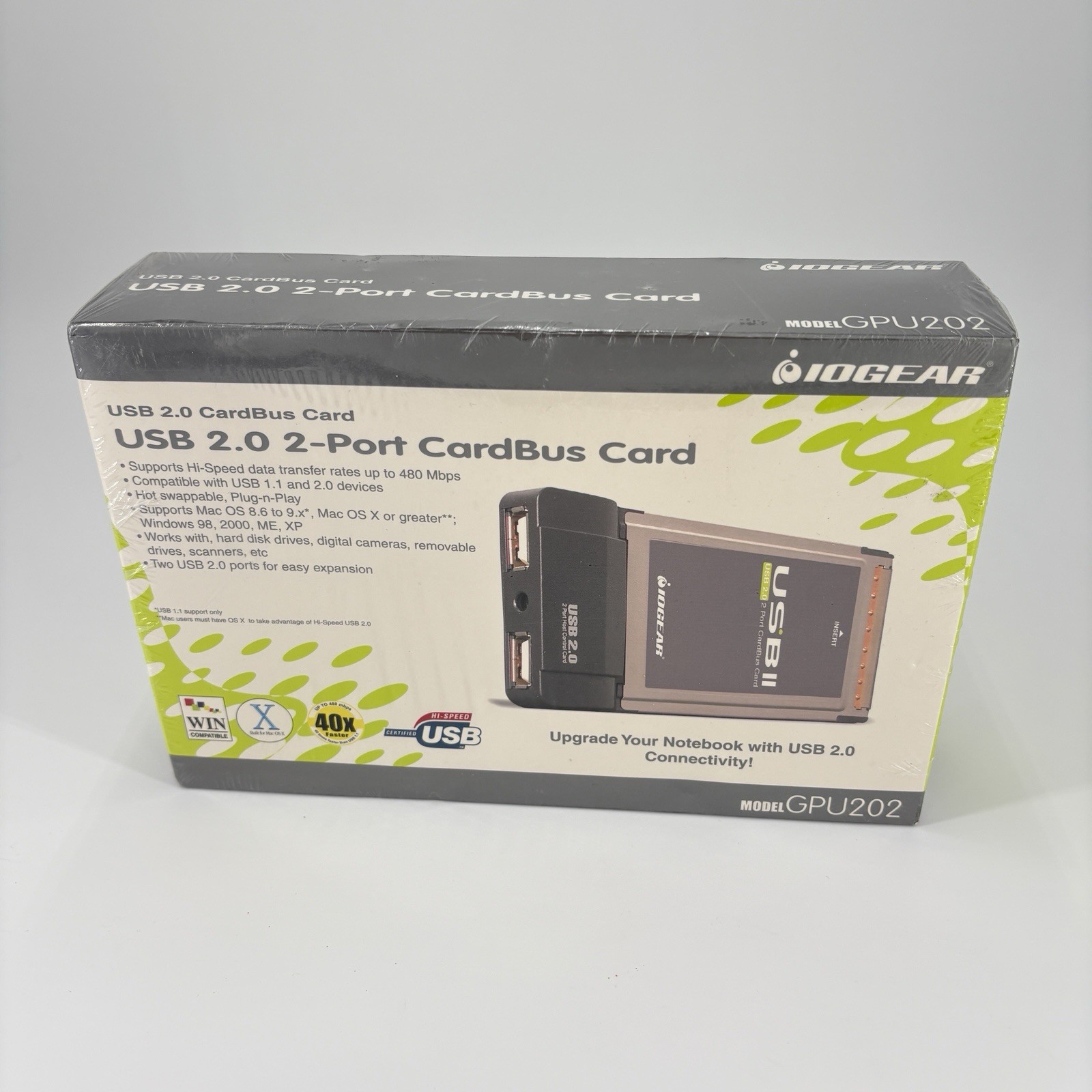 IO Gear USB II 2.0 Port Cardbus Card PC Card PCMCIA Model: GPU202
