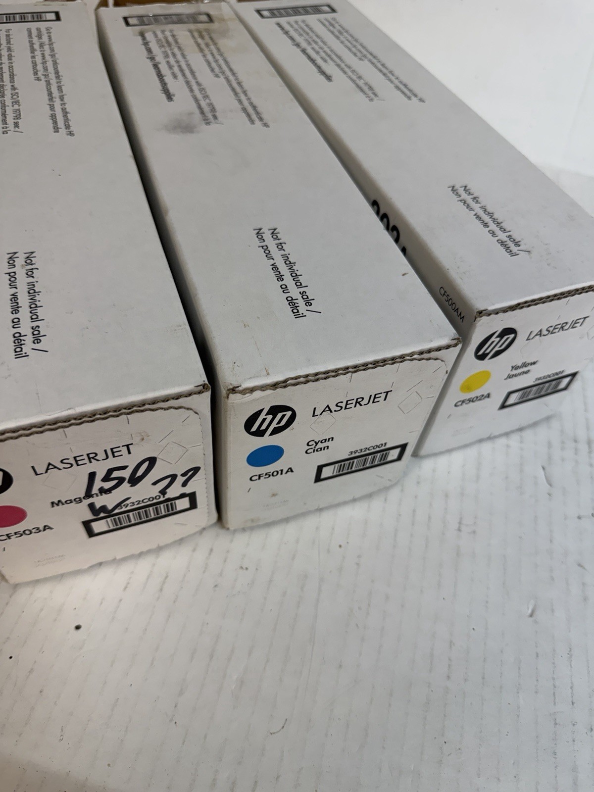 HP 202A CF500A3 Pack - OEM High Yield Toner Cartridges Cyan, Yellow, Magenta