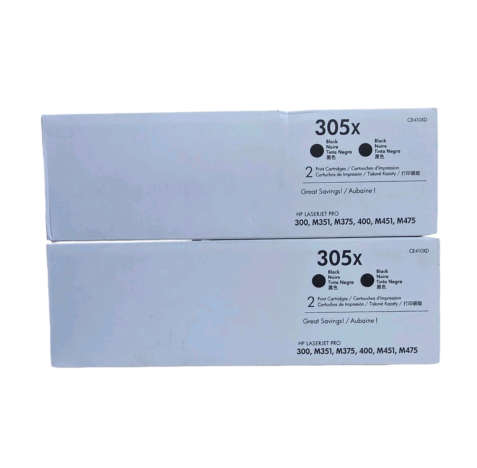 ​Genuine HP 305X Black Toner Cartridge CE410XD 2-Pack High Yield New Sealed