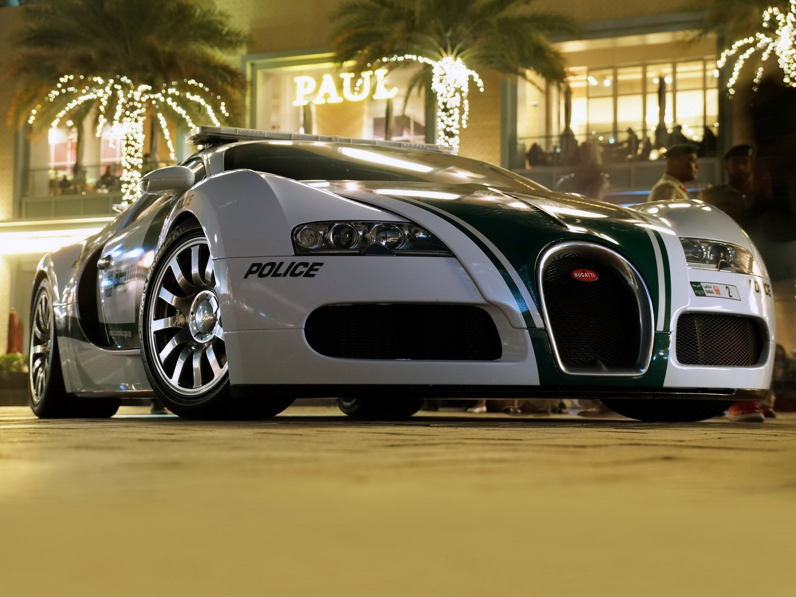 Cars 2014 bugatti veyron police supercar Desk Mat Stitched