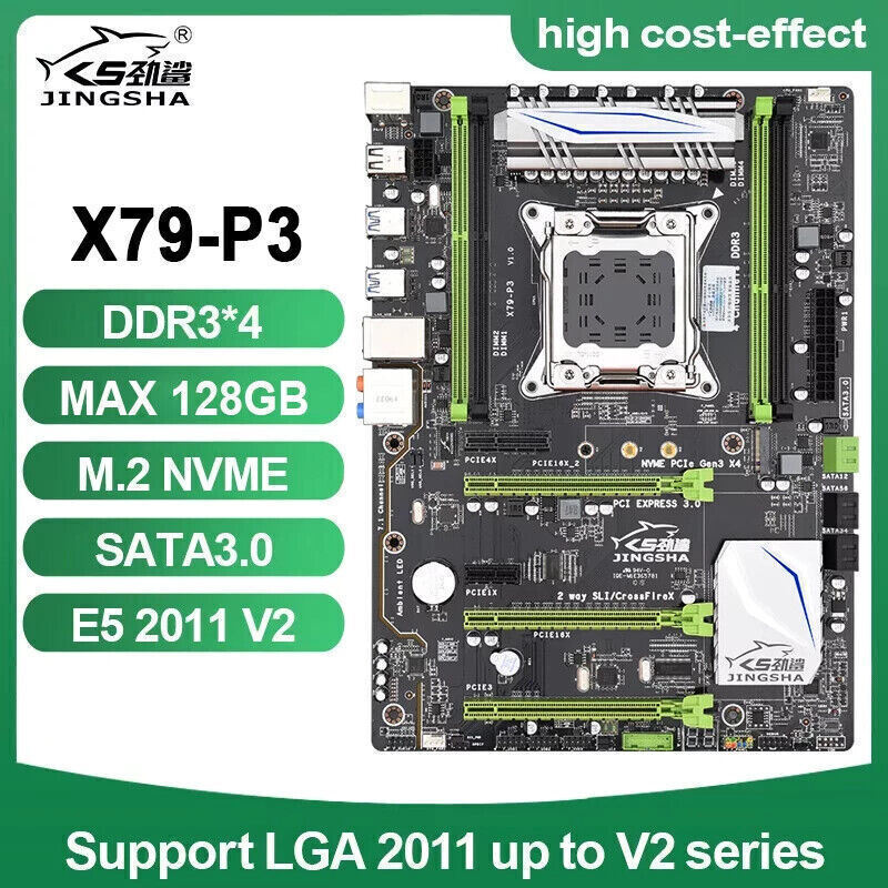 JINGSHA X79 P3 Motherboard ATX USB3.0 SATA3.0 LGA 2011 DDR3 RAM Gaming Mainboard