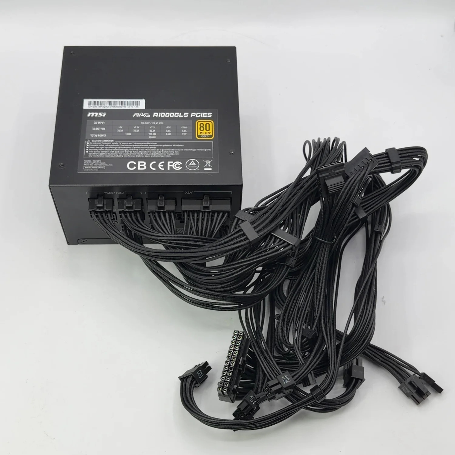 MSi MAG A1000GLS PCIES MS-7ZPIX 80 Plus Gold 1000W Fully Modular Power Supply