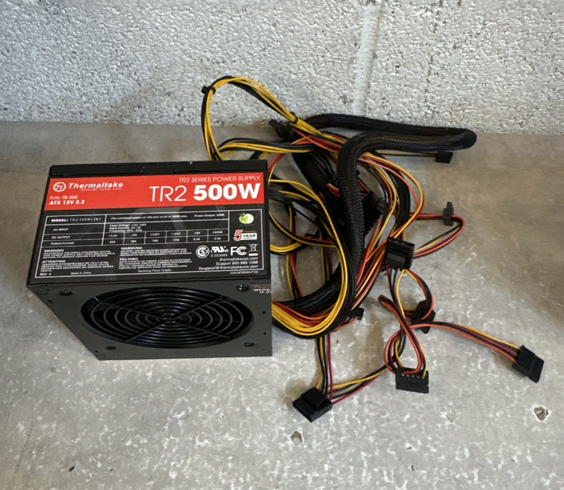 Thermaltake 500W ATX 12V 2.3 Power Supply - Model: TR2-500NL2NC / TR-500