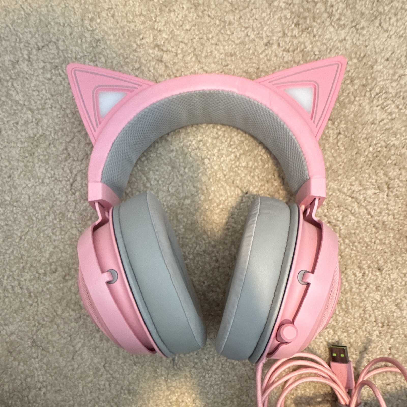 Razer Kraken BT Kitty Edition Pink/Gray Over-Ear USB Wired Headset w/ Mic