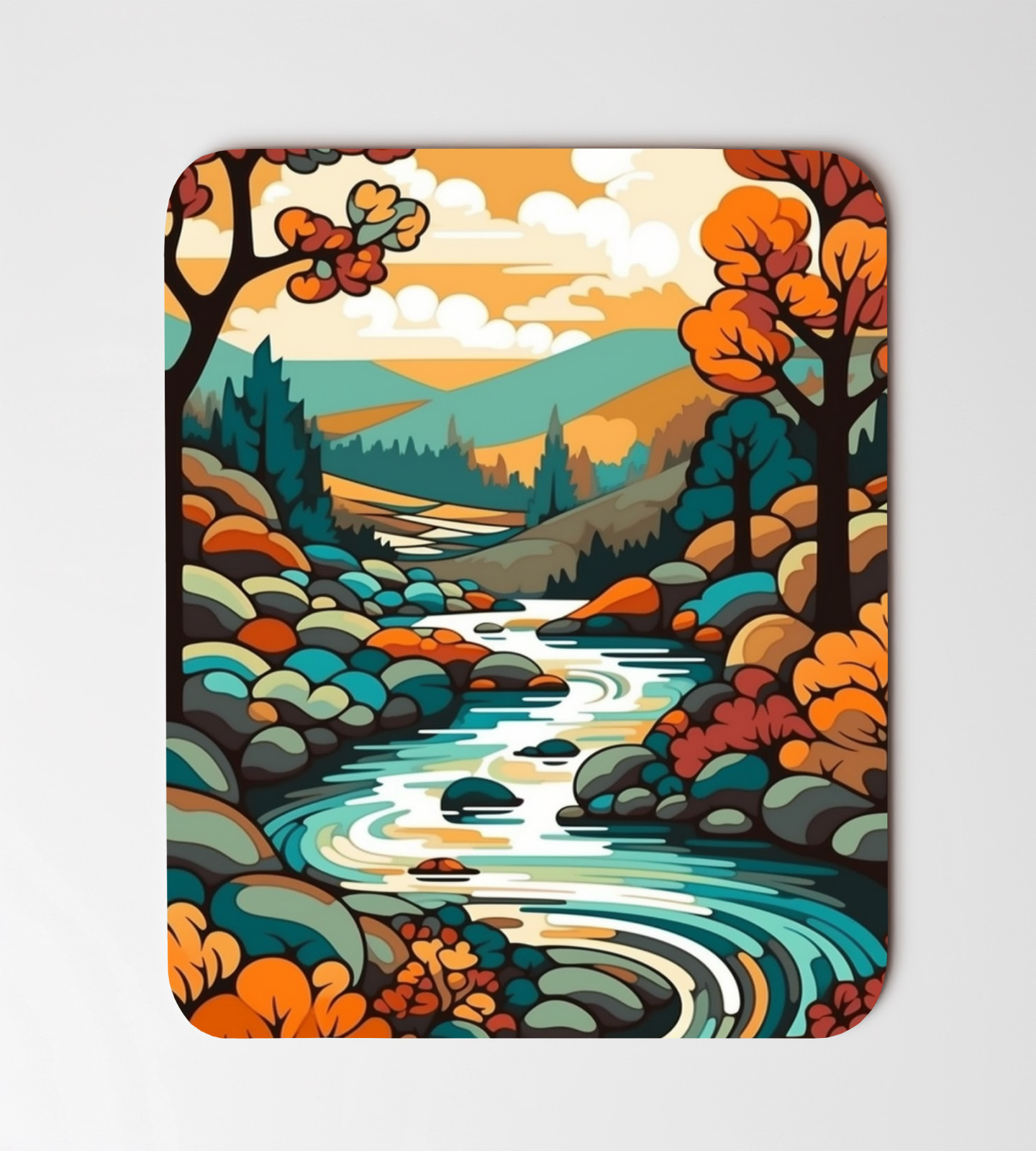 Beautiful River Landscape Art Desk Mouse Pad 8"x9.5" Non Slip Rectangle Mousepad