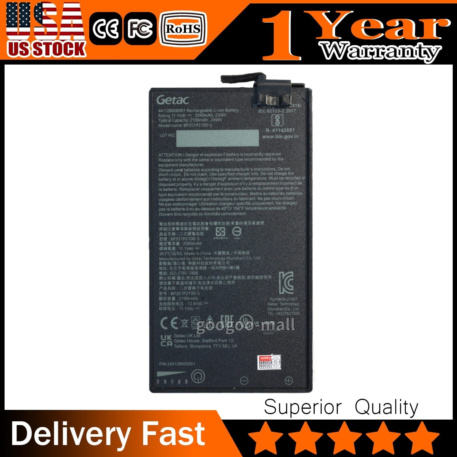 New Genuine OEM BP3S1P2100-S Battery for Getac V110 441129000001 Rugged Notebook
