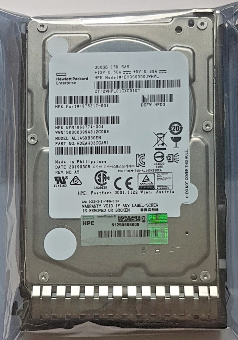 300GB SAS HP EH000300JWHPL 15K SFF SC HDD 2.5" Internal Hard Drive New + caddy