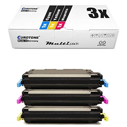 Eurotone 3x Cyan Laser Toner Cartridge Compatible with HP Q5951A+Q5953A