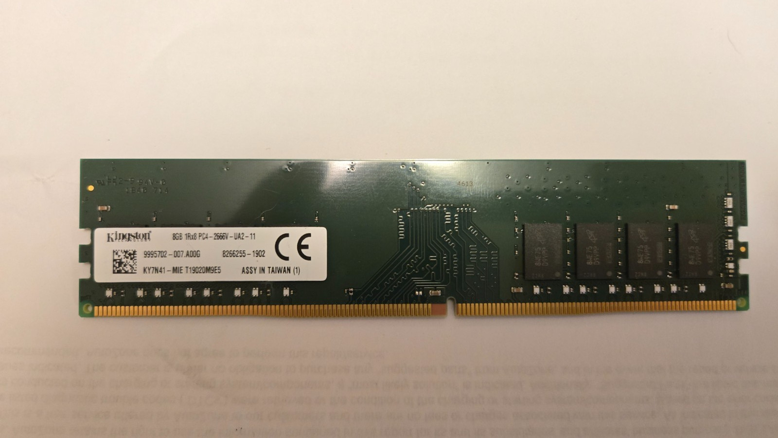 TESTED Kingston KY7N41-MIE 8GB 1Rx8 PC4-2666V-UA2-11  DDR4 DIMM RAM Module