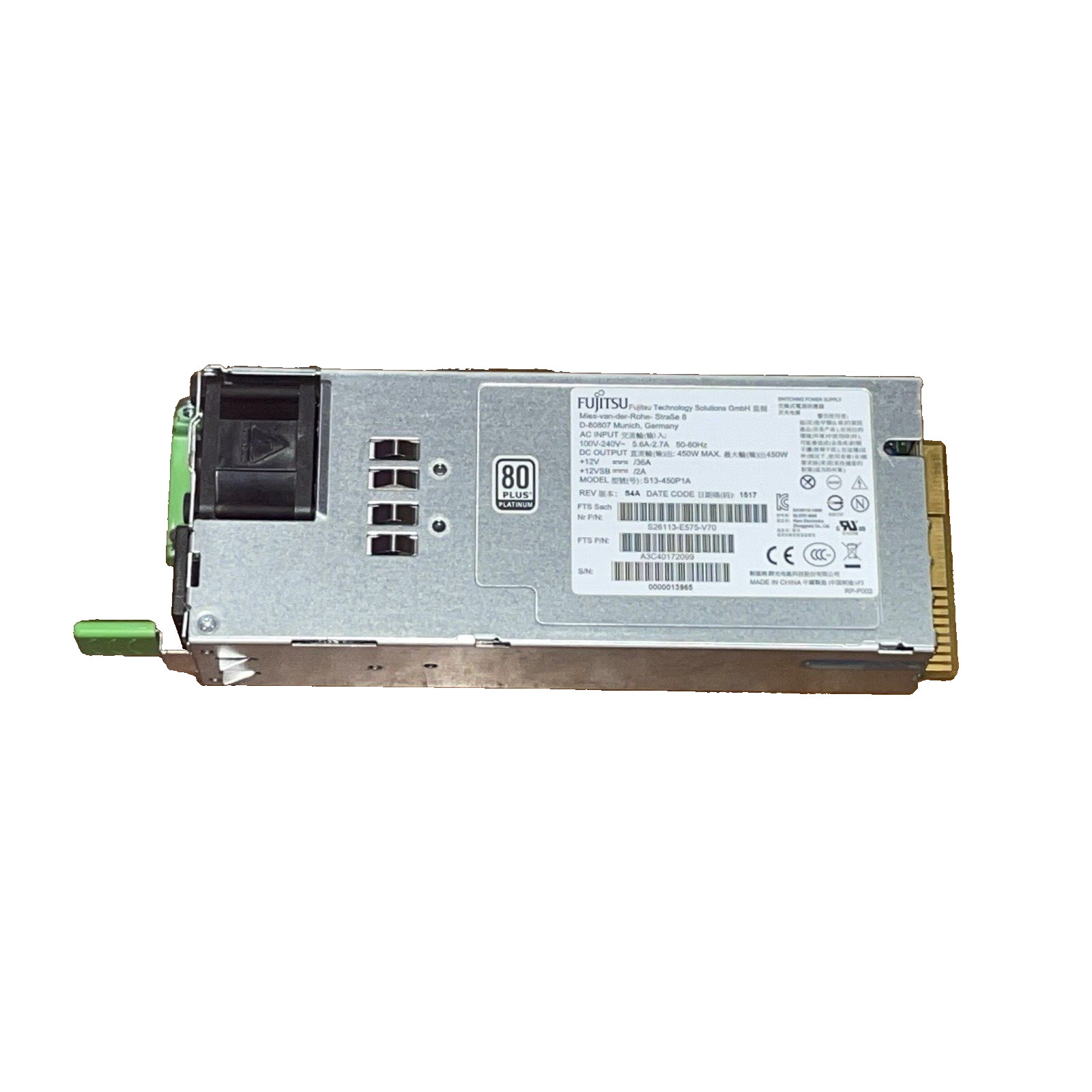 Fujitsu Server Power Supply Primergy RX2530 M4 450W