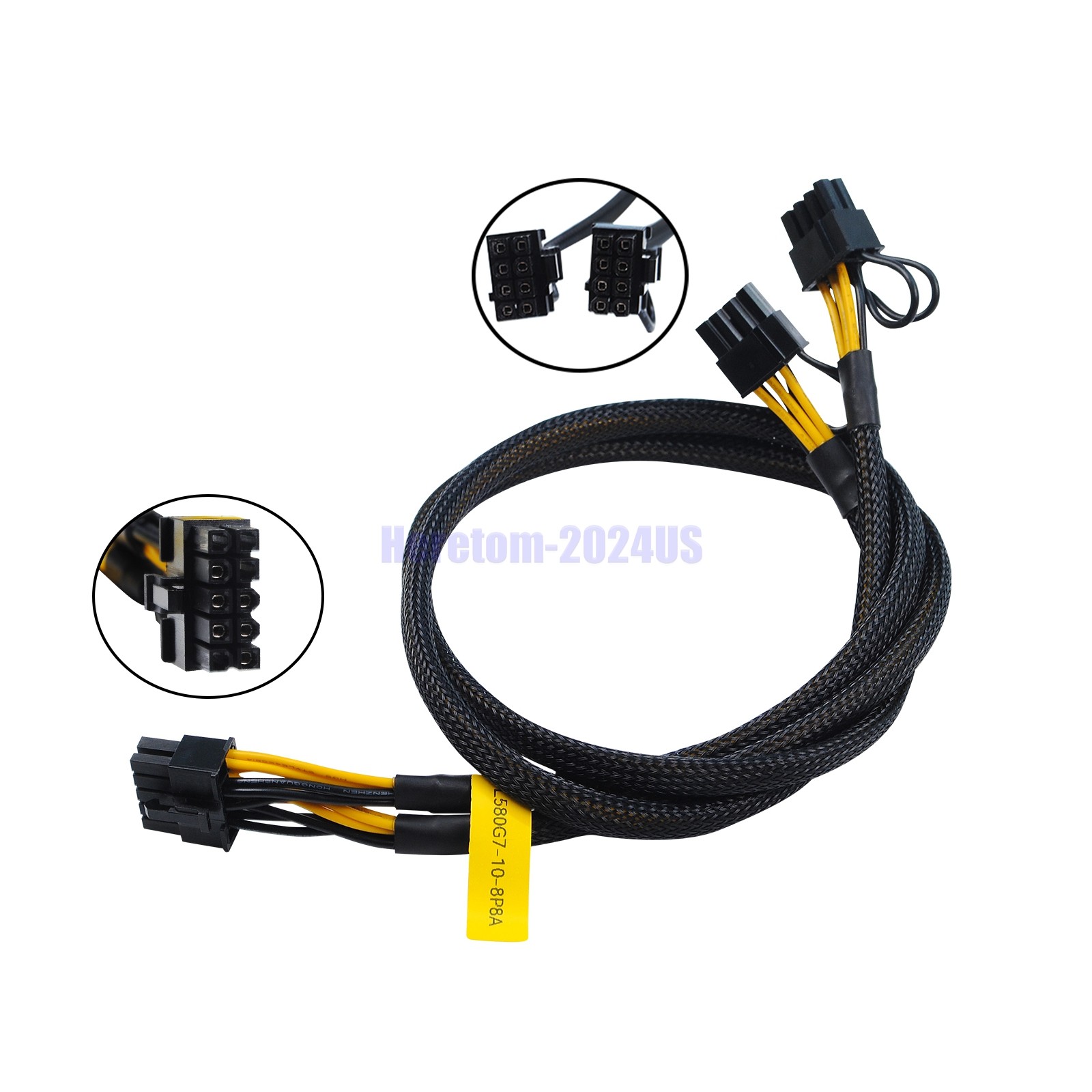 10pin to Dual 8pin PCIE GPU Graphics Card Power Cable for HP DL580 G7 G8 G9 50cm
