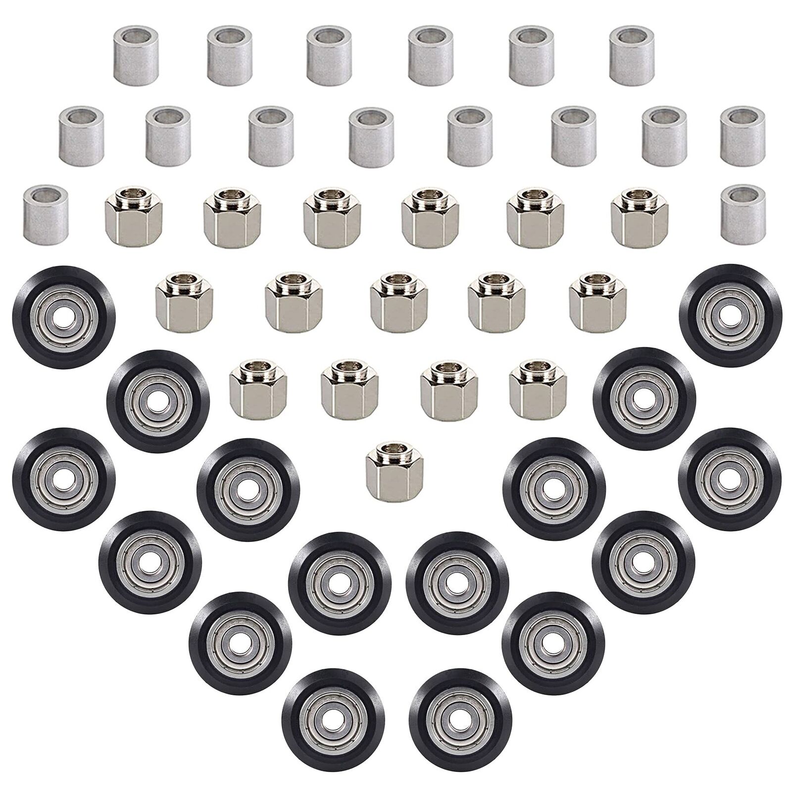 3D Printer POM Pulley Wheel Roller Printer Bearing 48pcs With Eccentric Spacer