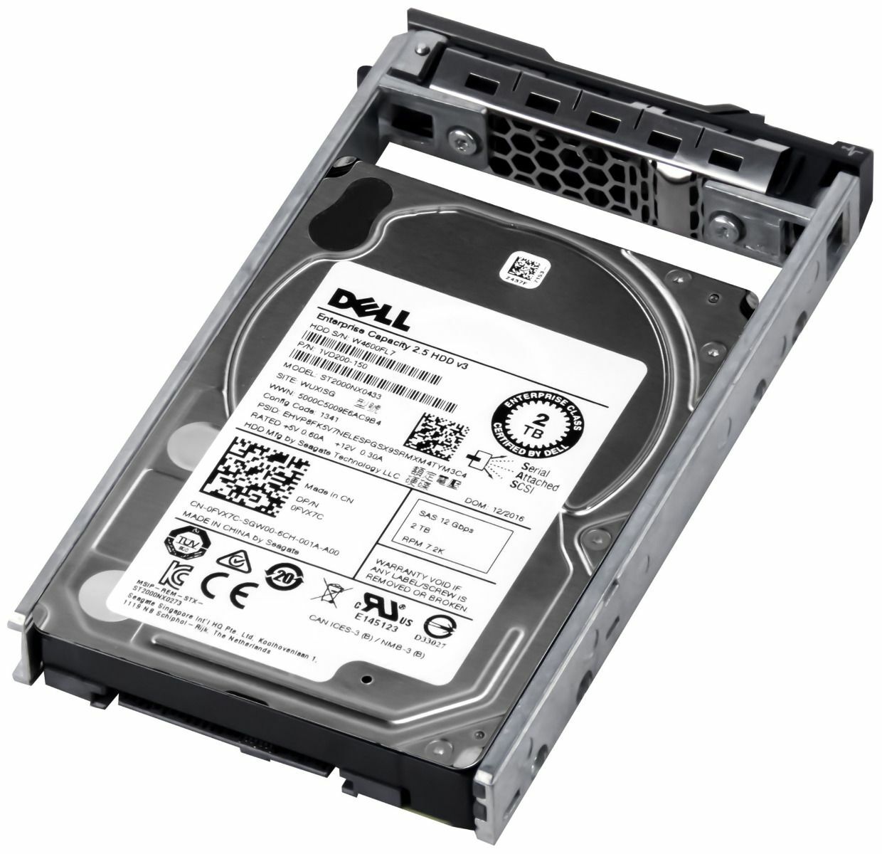 HARD DRIVE DELL 0FVX7C ST2000NX0433 2TB 7.2K 128MB SAS-3 2.5'' inch