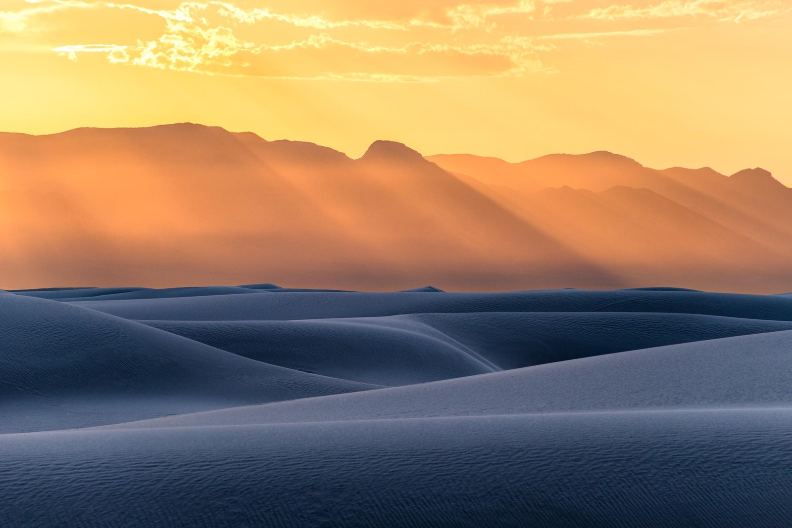 Landscape sun rays dunes nature sunset new mexico Custom Gaming Mat Desk