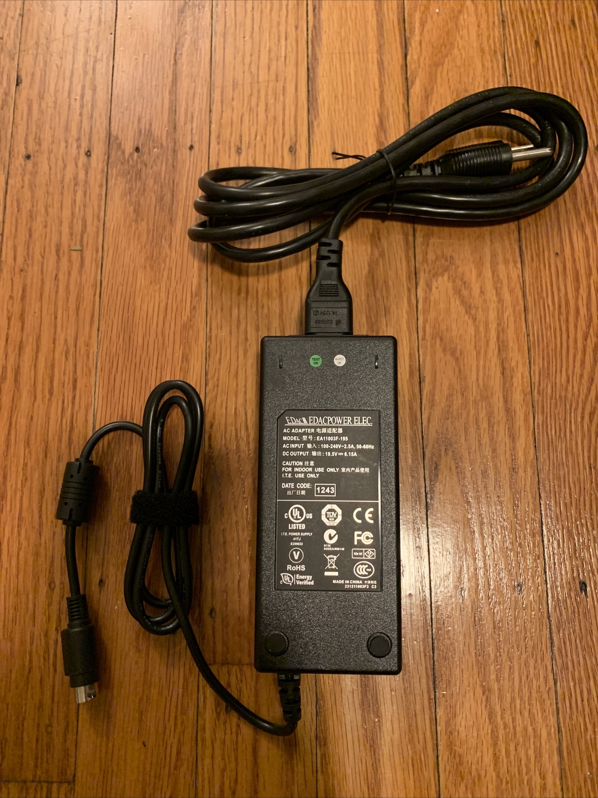 Genuine Edac EA11003F-195 Power Adapter Supply Charger 19.5V 6.15A w/P.C