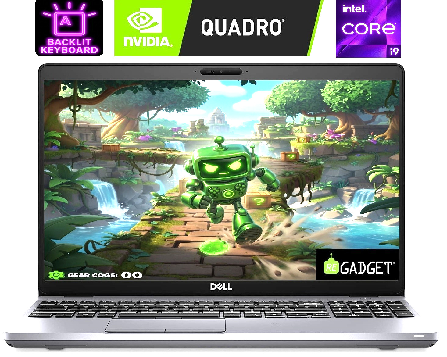 15.6 DELL Gaming Laptop PC: Intel i9-10885H Nvidia Quadro P620 Windows 11 Pro