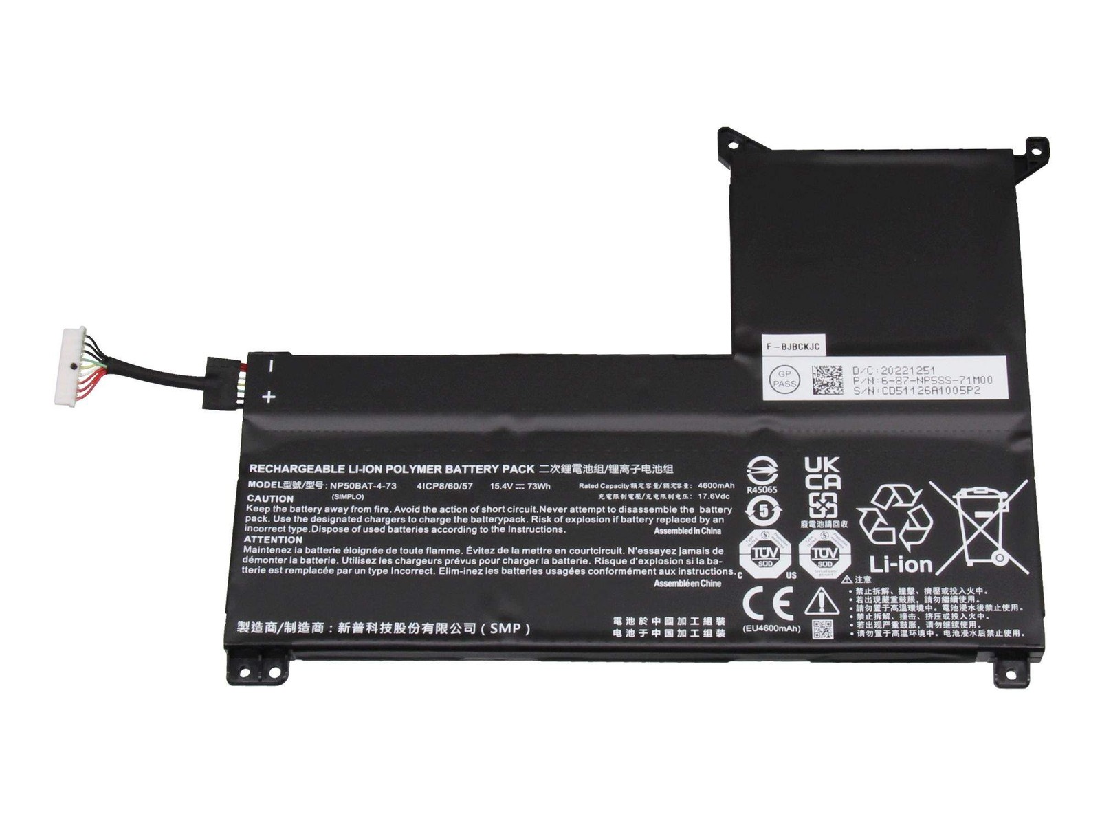 Medion 40084173 Battery 73Wh Genuine NP50BAT-4-73 4,600mAh ~D~