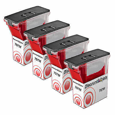 4PK 797-M Fluorescent Red Ink Cartridge Pitney Bowes MailStation K7M0 K7M0 mail