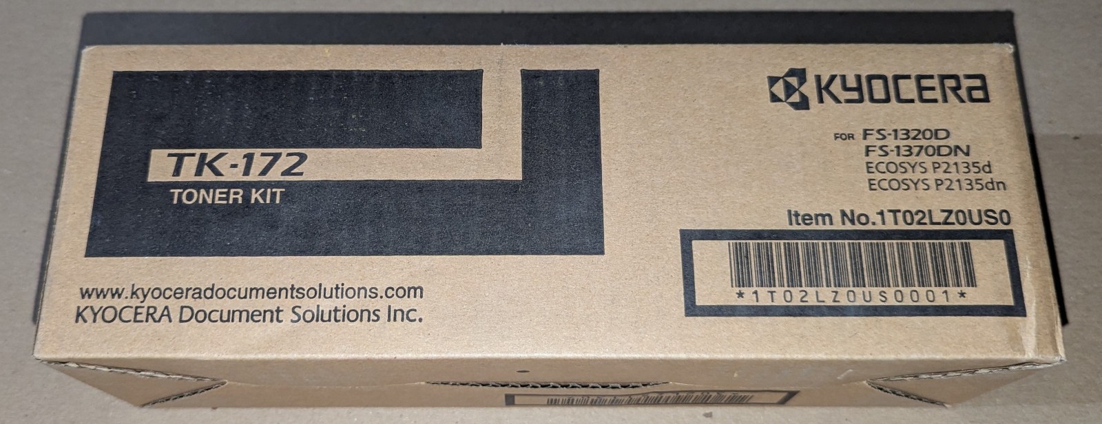 Genuine Kyocera Mita TK172 Black Toner Cartridge FS-1320D/1370DN ECOSYS P2135d