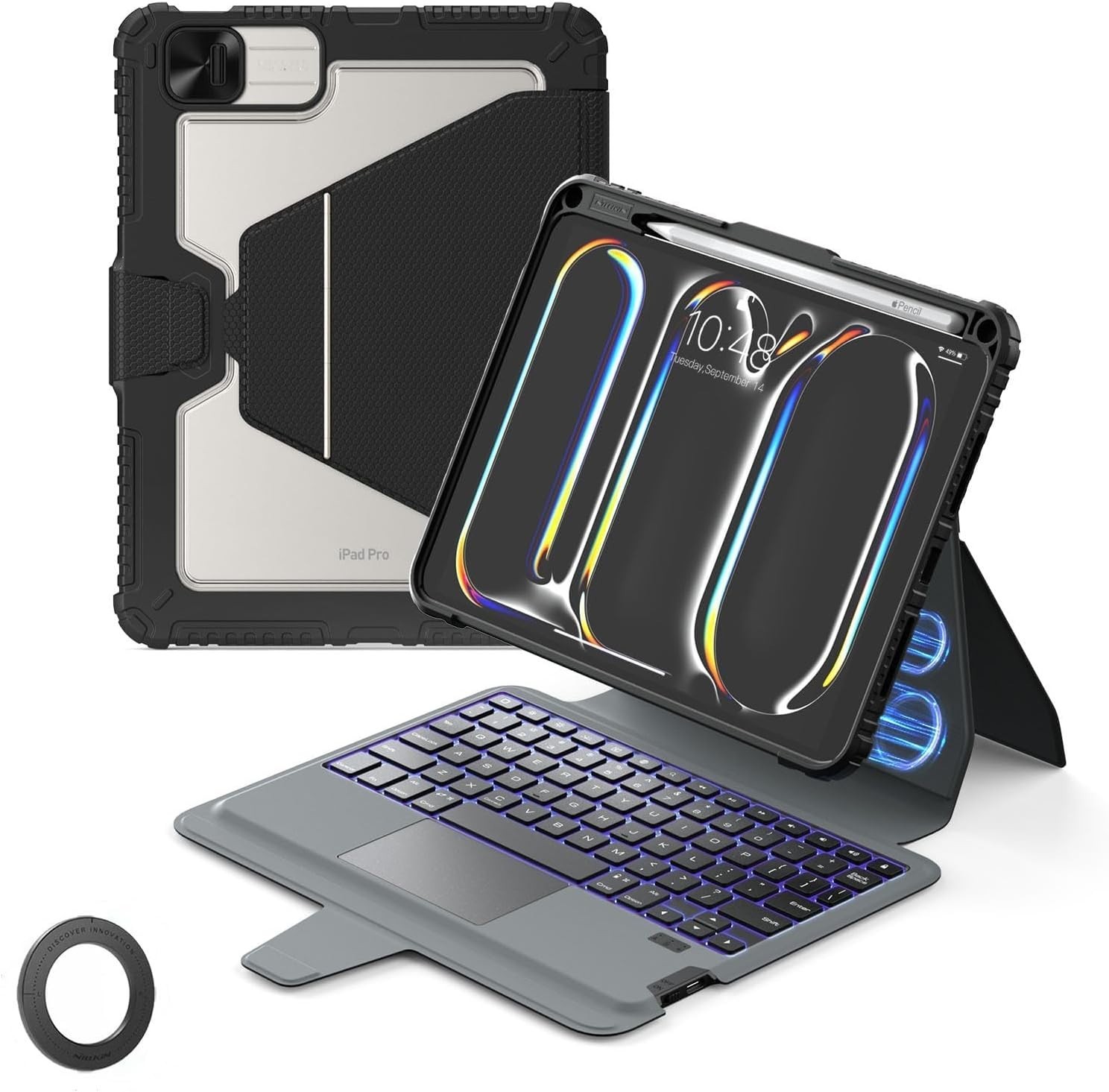 Nillkin iPad Pro 11 Air 5 4 Bumper Combo Keyboard Case Backlit Trackpad Black