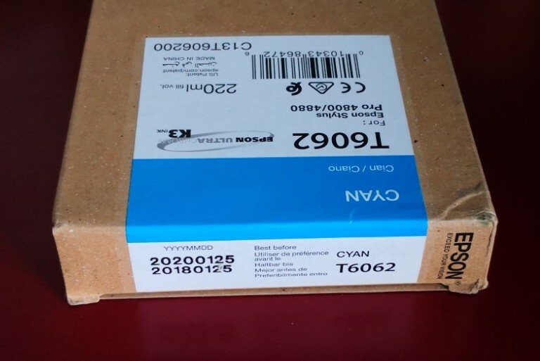 01-2020 NEW IN BOX GENUINE EPSON T6062 CYAN 220ml K3 INK STYLUS PRO 4800 4880