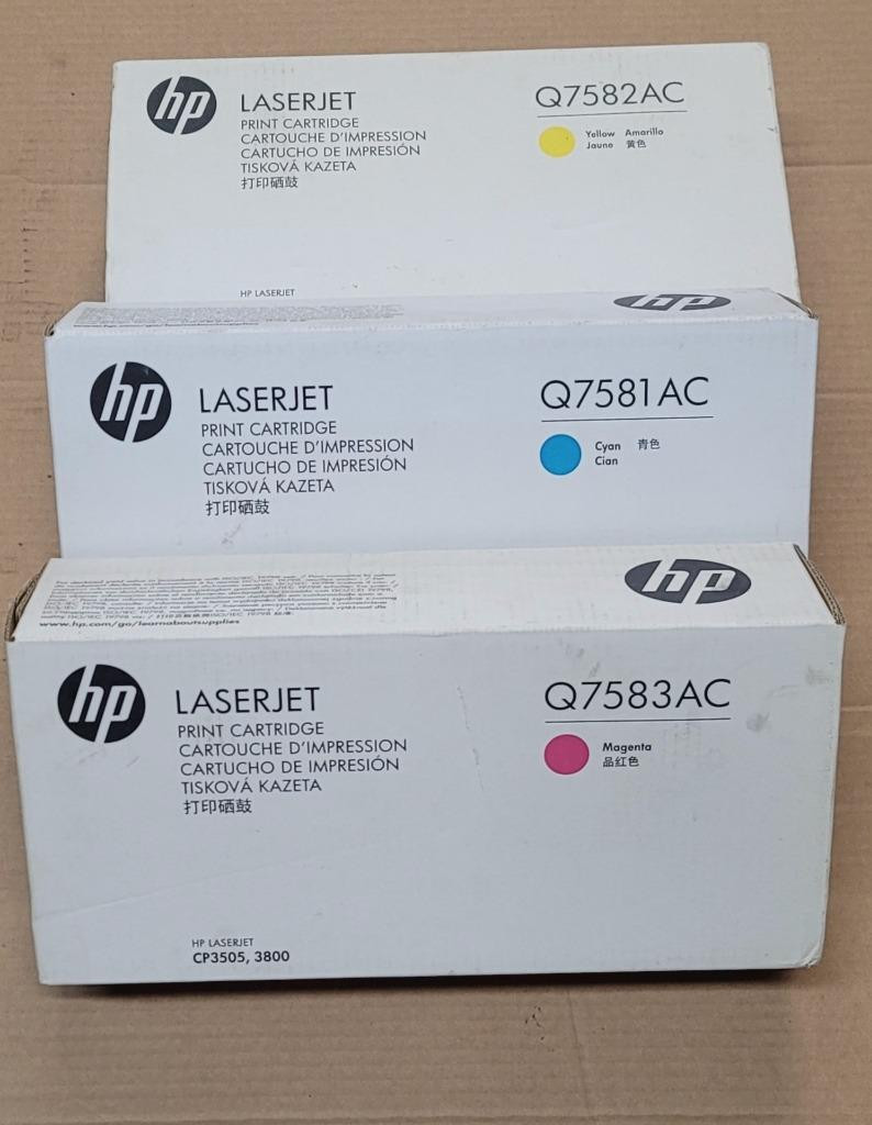3PK NEW SEAL GENUINE HP Cyan/Magenta/Yellow Toner Set 3800 CP3505