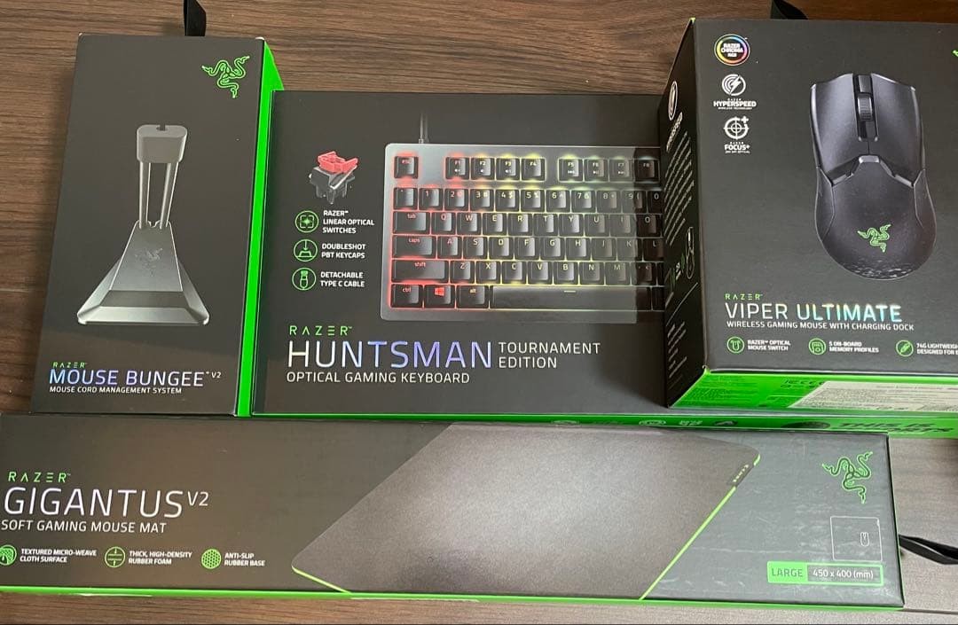 Razer full set including Viper Ultimate/Huntsman TE (US layout), etc.
