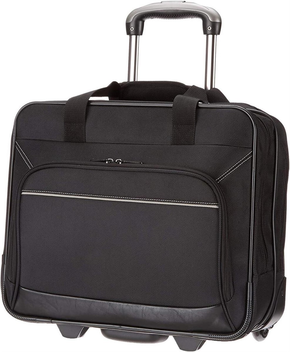 Amazon Basics Rolling Laptop Case, 15.6 in, Black 