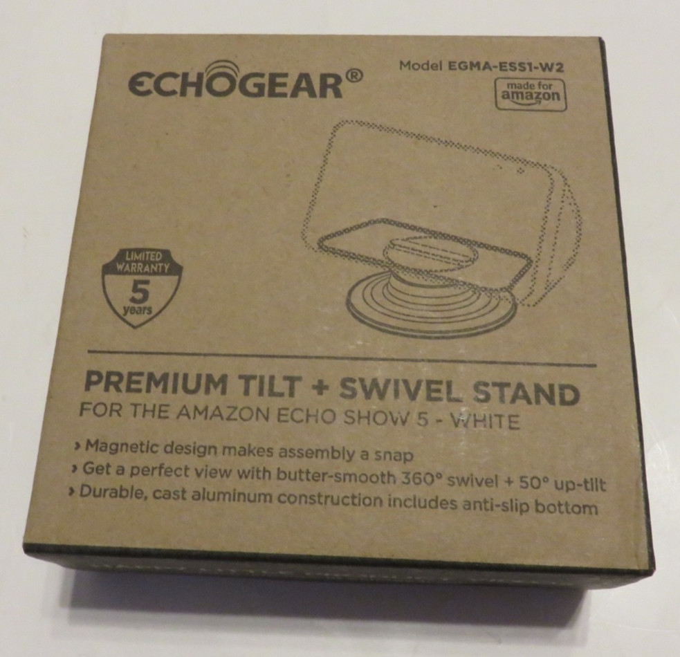 Premium Tilt + Swivel Stand for the Echo Show 5 (WHITE) (ECHOGEAR) NEW