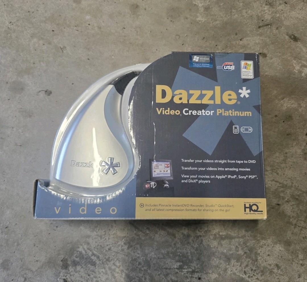 Pinnacle Dazzle Video Creator Platinum Transfer Home Movies Tape VHS to DVD