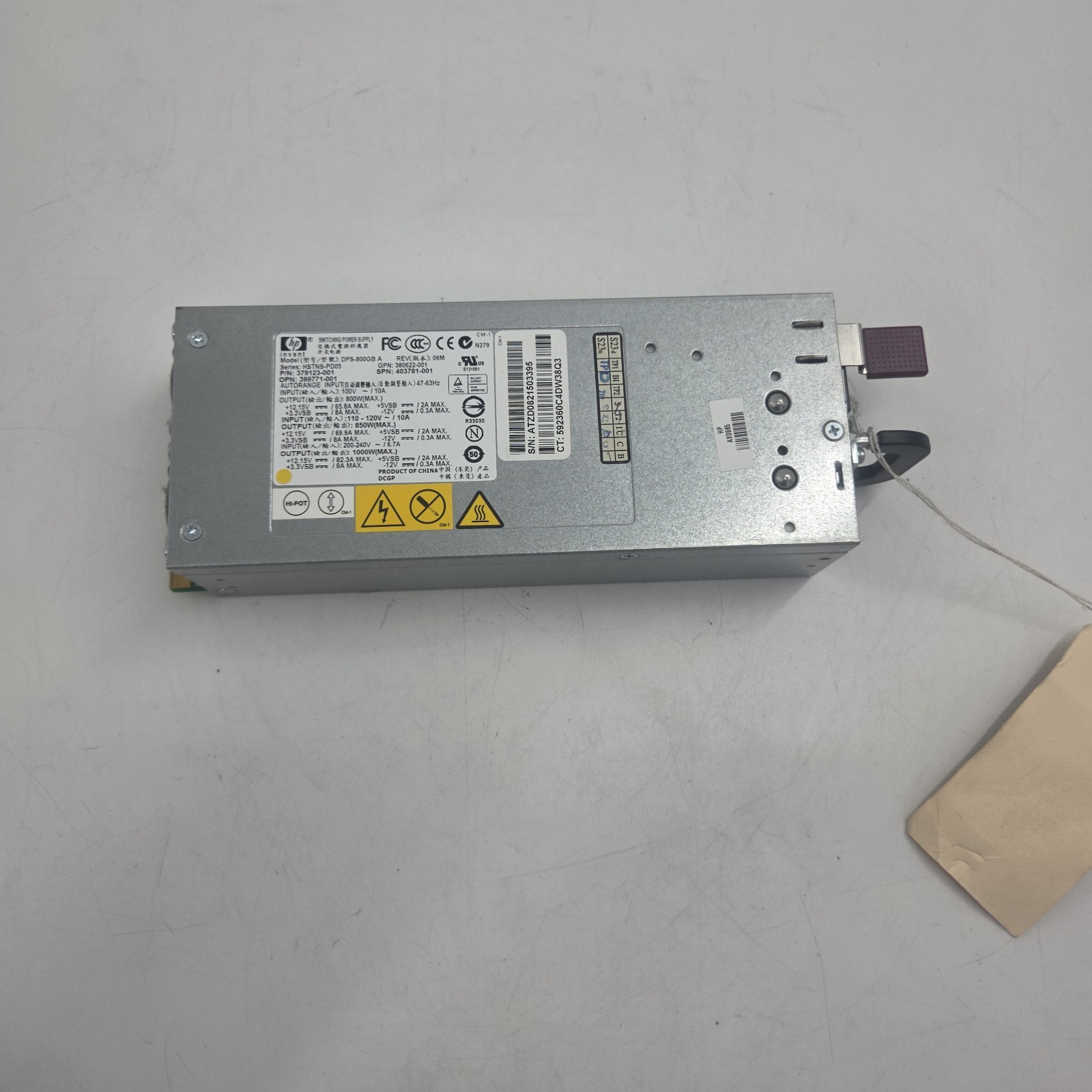 HP DPS-800GB A 1000W Server Power Supply 379123-001 403781-001 HSTNS-PD05