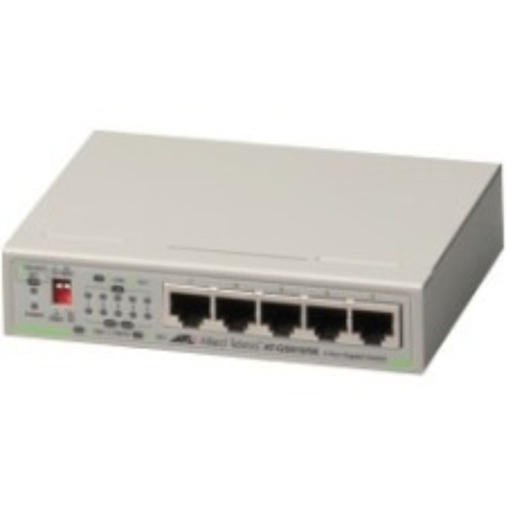 Allied Telesis AT-GS910/5E-10 5-Port 10/100/1000T Unmanaged Switch w/ Ext. PSU