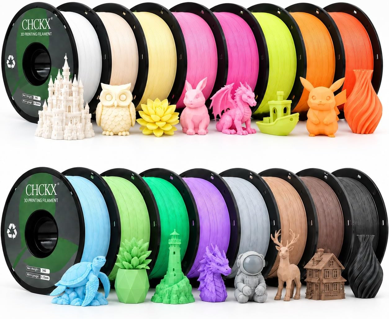 16KG PLA 3D Printer Filament 1.75Mm Bundle,1 Kg Spool(2.2Lbs)