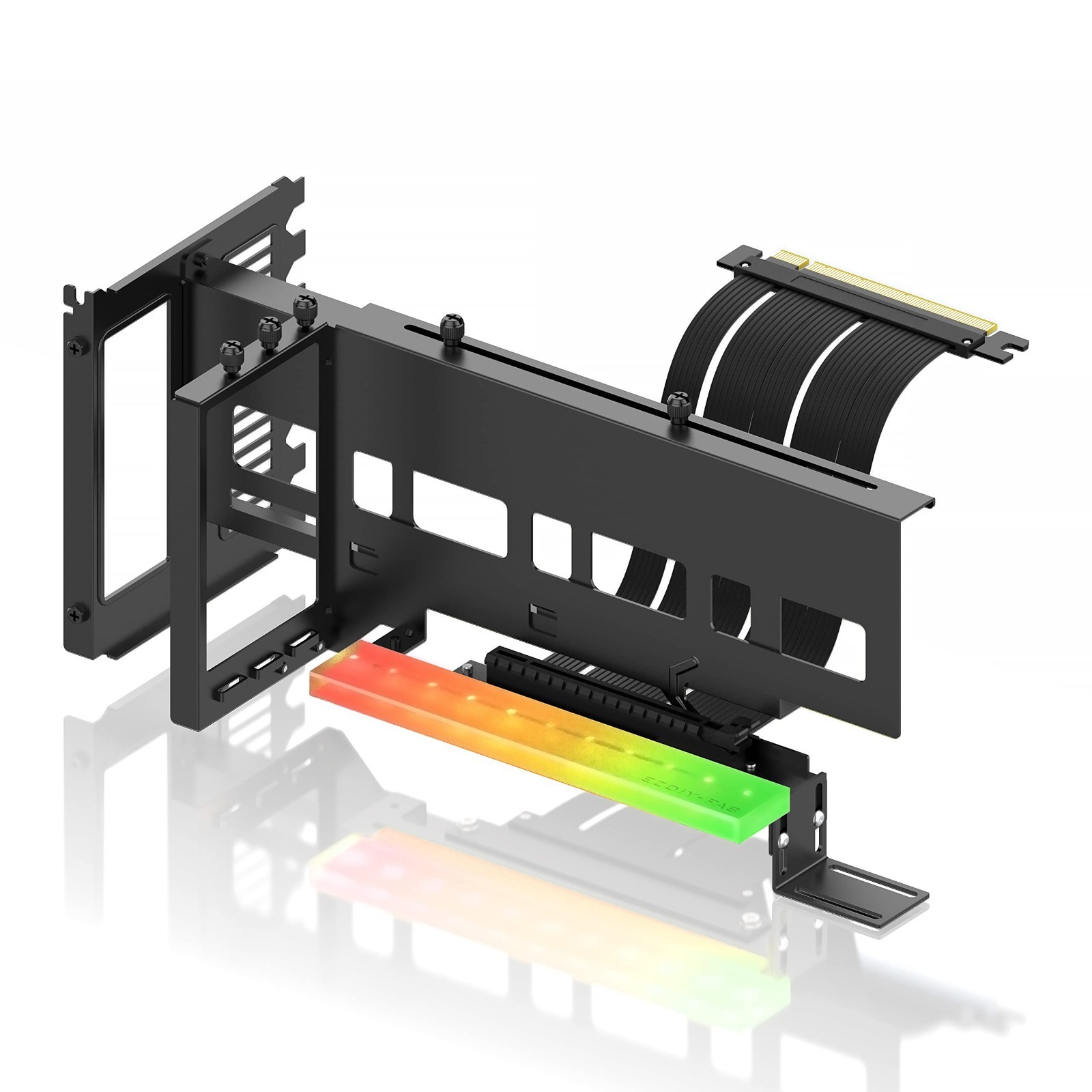Vertical GPU Mount Bracket PCIe 4.0 x16 170mm Riser Cable 5V ARGB Black