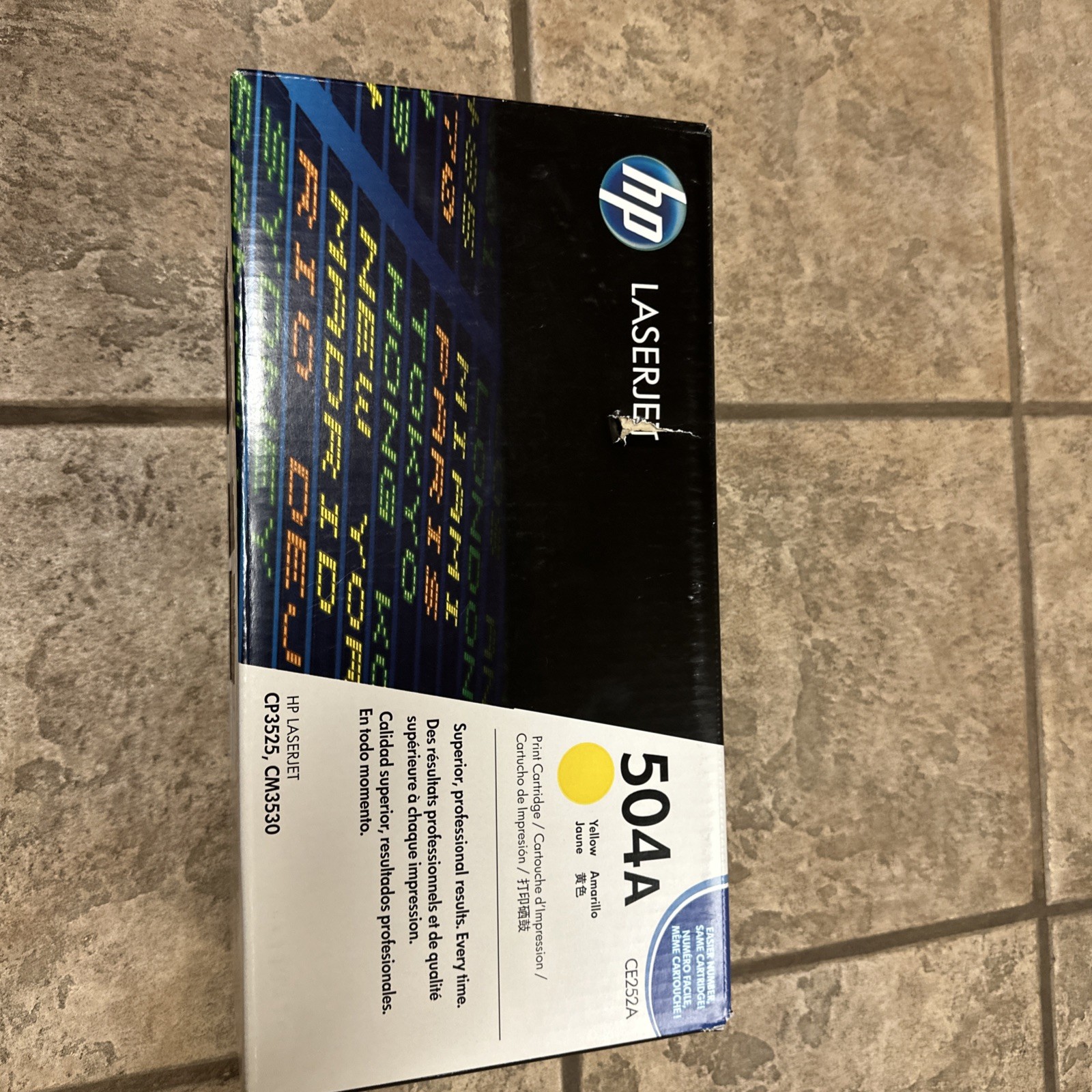 Genuine OEM Sealed HP CE252A 504A Yellow Toner Print Cartridge for CP3525 CM3530
