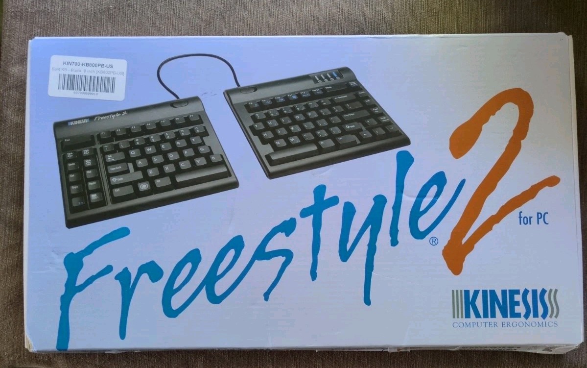 Kinesis Freestyle 2 Ergonomic Keyboard KB800PBUS USB PC New Sealed