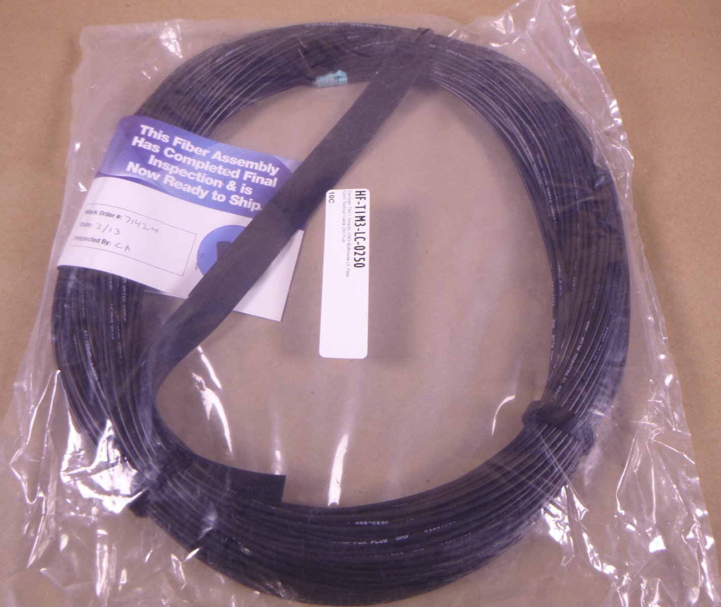 Camplex HF-T1M3-LC TAC1 Simplex OM3 Multimode LC Tactical Fiber Optic Cable 250'