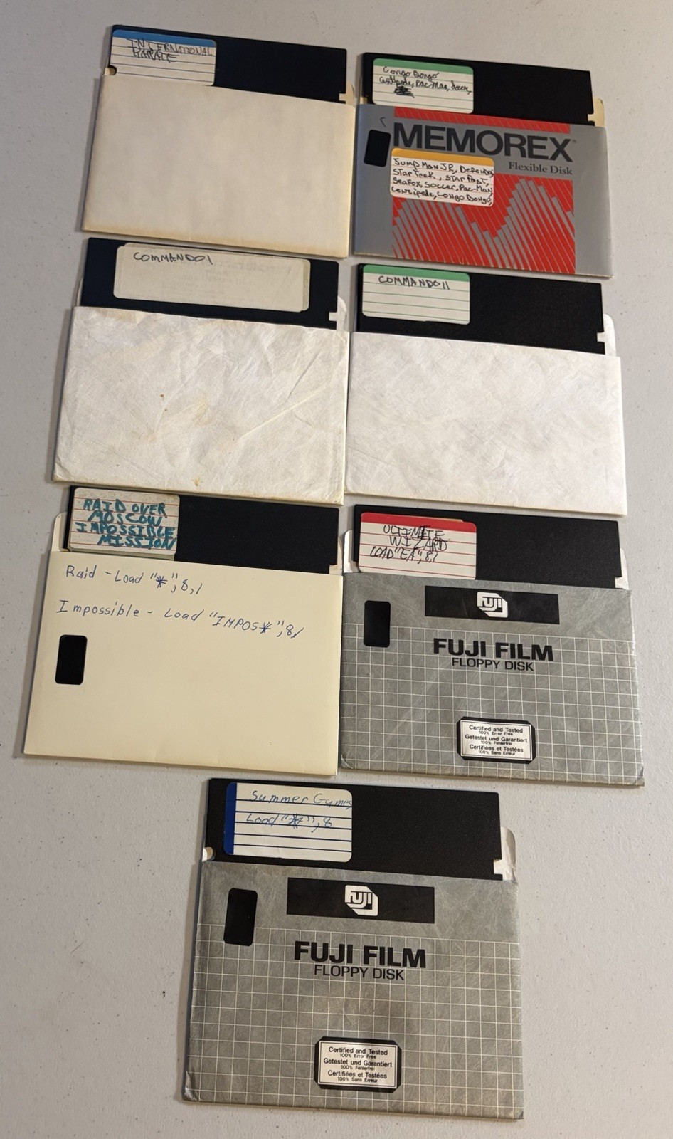 Vintage Commodore 64 C64 5.25 Floppy Disk Lot Games Software Copies Work