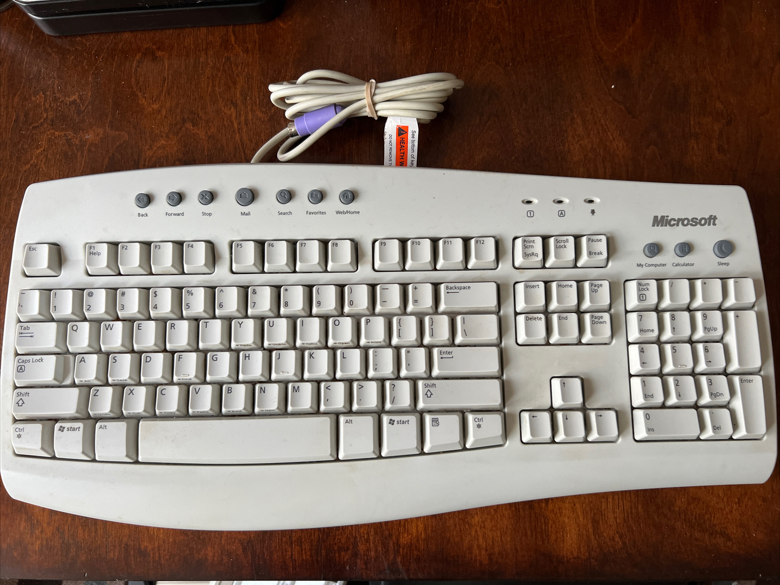 Genuine Microsoft Internet Home Office White PS/2 Keyboard - X08-01062