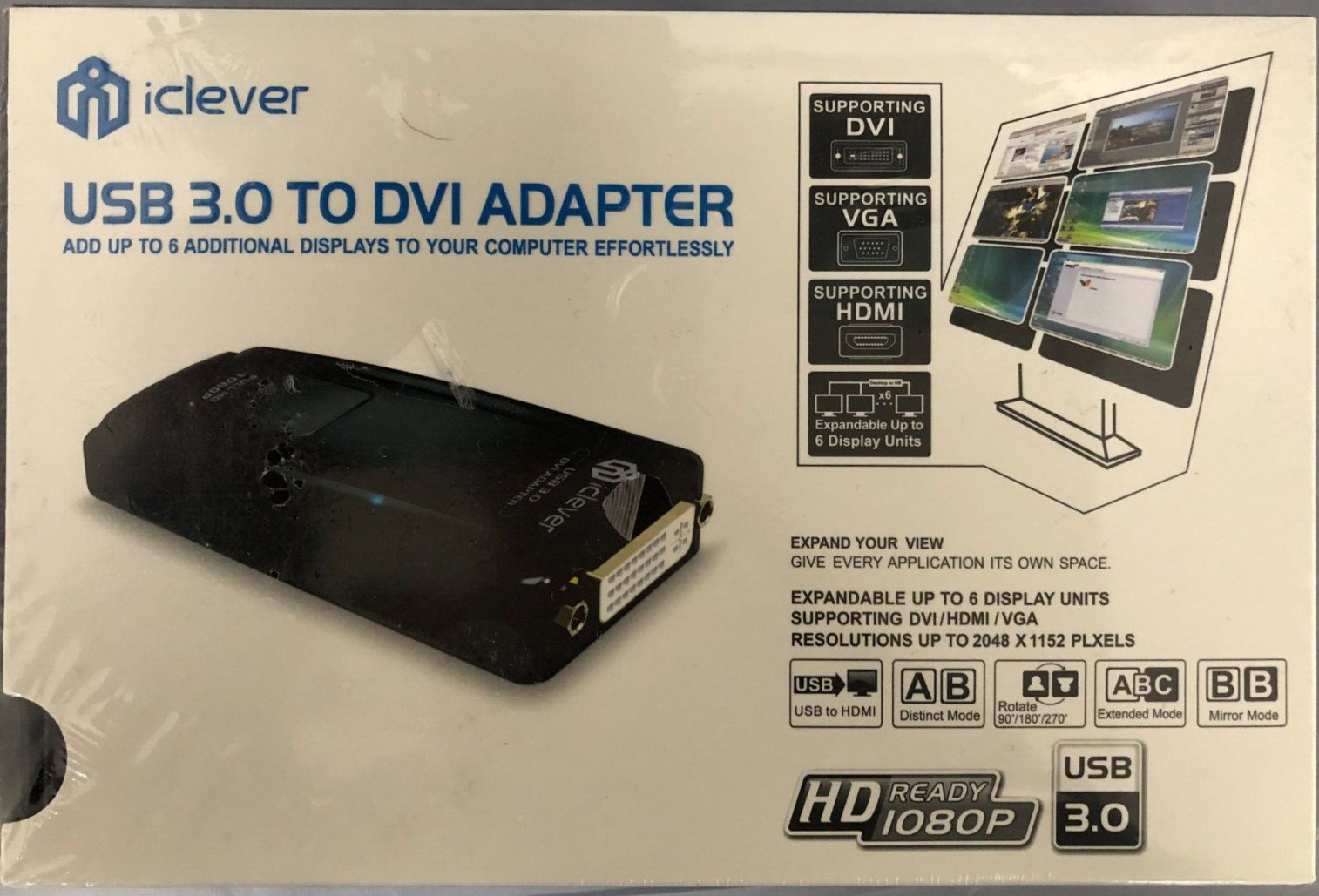 iClever USB 3.0 to DVI Adapter UGA USBDisplay Adapter New