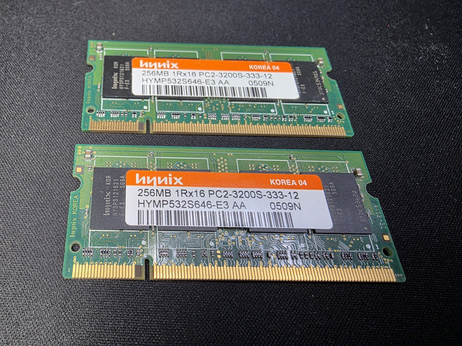Lot of 2 Laptop Memory 256MB PC2-3200S DDR2 400MHz Samsung Hynix Nanya Elpida