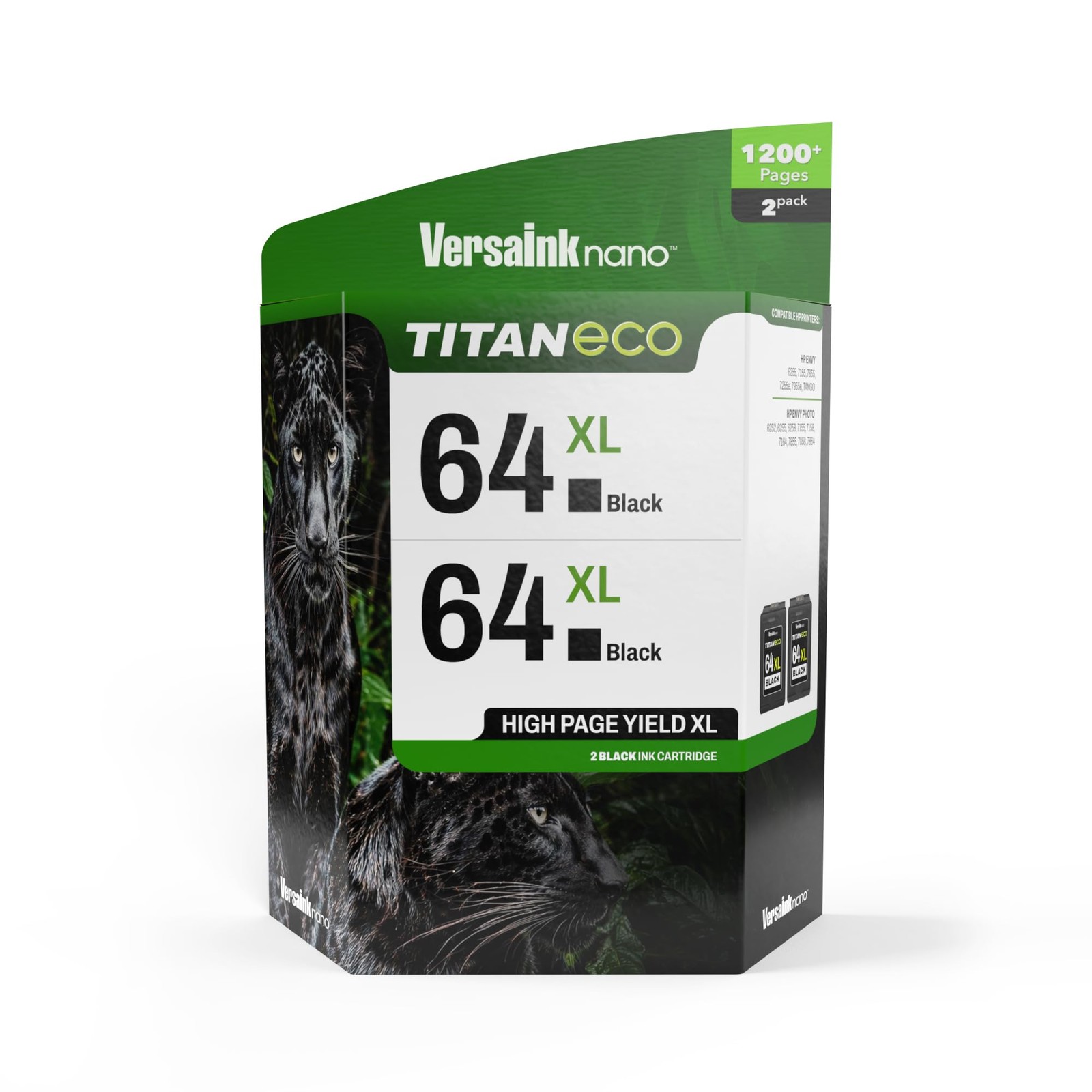 Versaink-Nano 64 Xl Titan Eco High-Yield Black Ink Cartridge 2-Pack Replacement