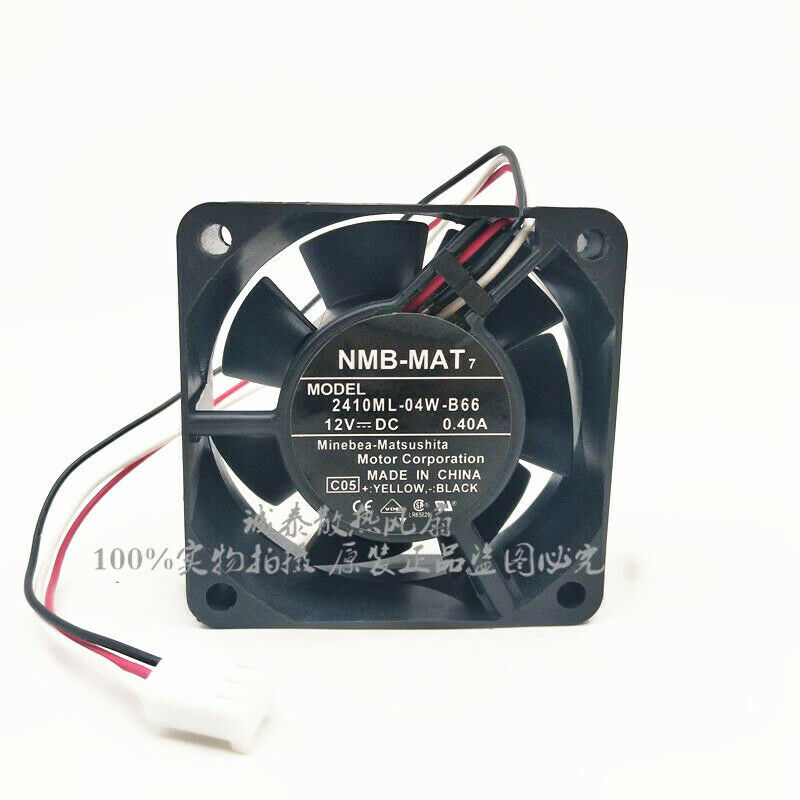  NMB-MAT 2410ML-04W-B66 6025 12V 0.40A 6CM 3-wire cooling fan