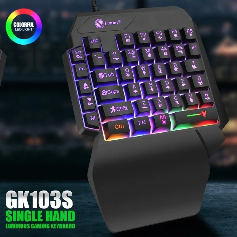 35 Key One Hand Mini Gaming Keyboard USB Wired Backlit for PC Laptop