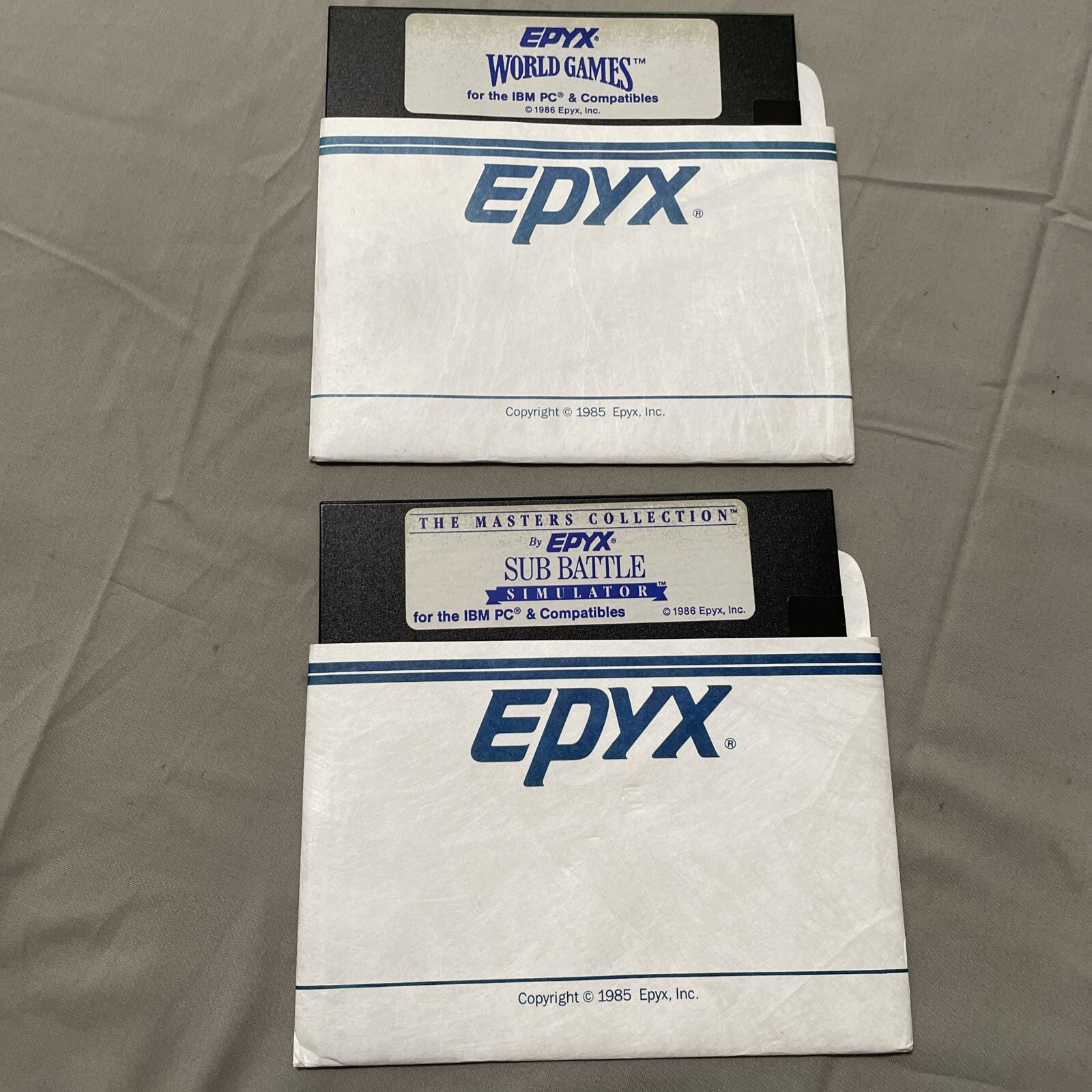 Epyx Sub Battle & World Games 1986 5.25 floppy